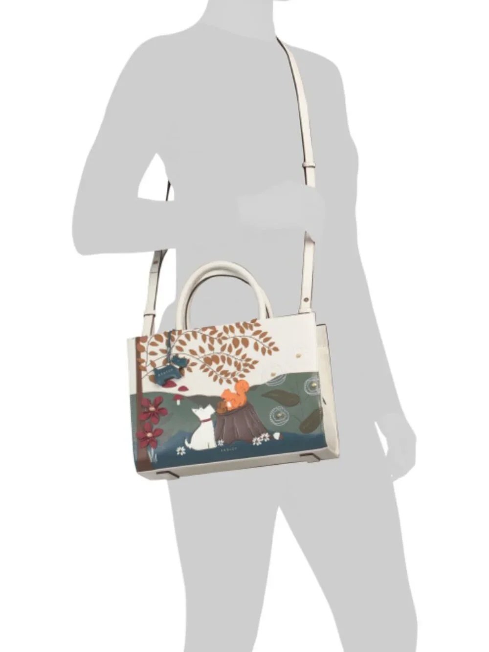 RADLEY LONDON Leather Autumn Leaves Medium Zip And Open Top Satchel